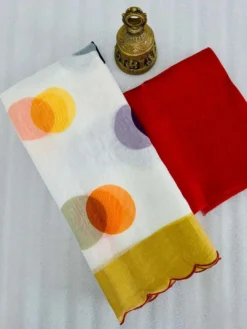 Subh 407 Party Wear Lilen Saree With Bandhani Print