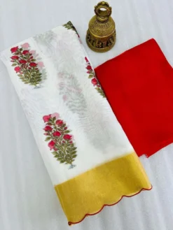 Subh 407 Party Wear Lilen Saree With Bandhani Print