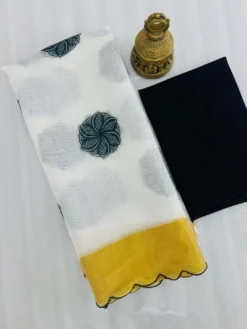 Subh 407 Party Wear Lilen Saree With Bandhani Print