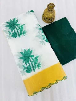 Subh 407 Party Wear Lilen Saree With Bandhani Print