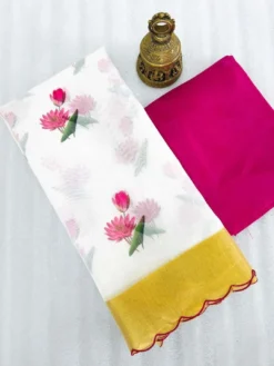 Subh 407 Party Wear Lilen Saree With Bandhani Print