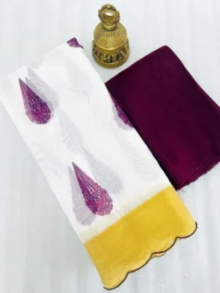 Subh 407 Party Wear Lilen Saree With Bandhani Print