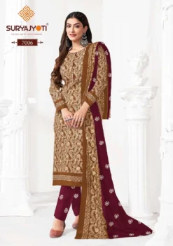 Suryajyoti Pehnava Vol 7 Ready Made Cotton Battik Printed Dress