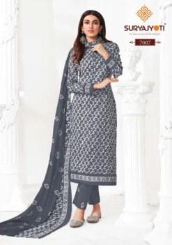 Suryajyoti Pehnava Vol 7 Ready Made Cotton Battik Printed Dress