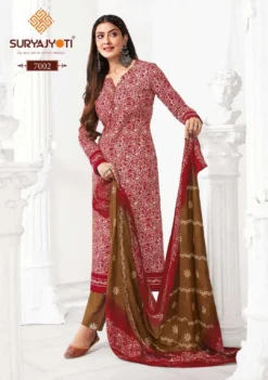 Suryajyoti Pehnava Vol 7 Ready Made Cotton Battik Printed Dress