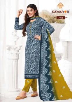 Suryajyoti Pehnava Vol 7 Ready Made Cotton Battik Printed Dress