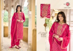 Triple Aaa Aabha Viscose Jacquard With Work Dress Material Collection
