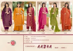 Triple Aaa Aabha Viscose Jacquard With Work Dress Material Collection