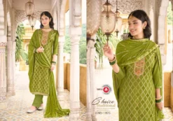 Triple Aaa Aabha Viscose Jacquard With Work Dress Material Collection