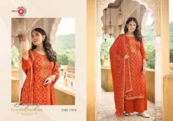 Triple Aaa Aabha Viscose Jacquard With Work Dress Material Collection
