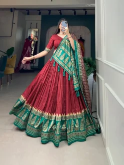 Women 1207 Tussar Silk Lehenga Choli Online