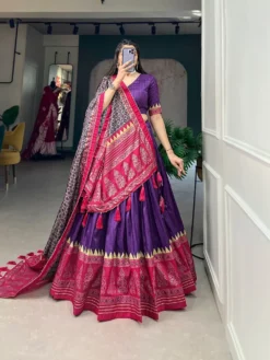 Women 1207 Tussar Silk Lehenga Choli Online