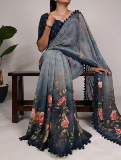 Women 7016 Georgette Floral Printed Saree Wholesale