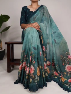 Women 7016 Georgette Floral Printed Saree Wholesale