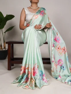 Women 7028 Satin Silk Saree Wholesale