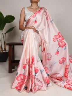Women 7028 Satin Silk Saree Wholesale