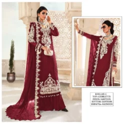 Zarin 145 Georgette Pakistani Dress Material With Embroidery Work