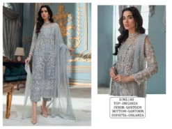 Zarin 148 Organza Pakistani Dress Material With Embroidery Work
