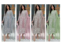 Zarin 148 Organza Pakistani Dress Material With Embroidery Work