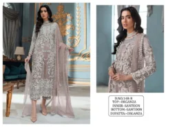Zarin 148 Organza Pakistani Dress Material With Embroidery Work