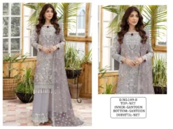Zarin 149 Butterfly Net Pakistani Suit With Sequence Embroidery