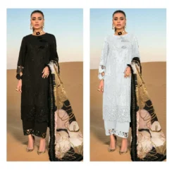 Zarin 154 Cotton Pakistani Dress Material With Embroidery Work