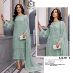 Zarin 161 Georgette Pakistani Dress Material With Embroidery Work