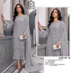 Zarin 161 Georgette Pakistani Dress Material With Embroidery Work