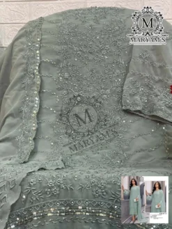 Zarin 161 Georgette Pakistani Dress Material With Embroidery Work