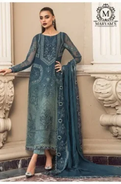 Zarin 164 Organza Pakistani Dress Material With Embroidery Work