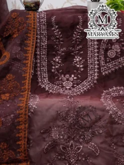 Zarin 164 Organza Pakistani Dress Material With Embroidery Work