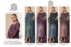 Zarin 164 Organza Pakistani Dress Material With Embroidery Work