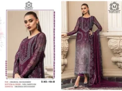 Zarin 164 Organza Pakistani Dress Material With Embroidery Work
