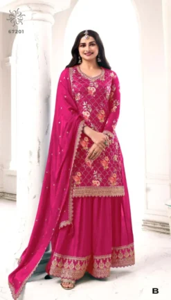 Zarin 67201-A To 67201-F Pakistani Dress Material With Embroidery Work