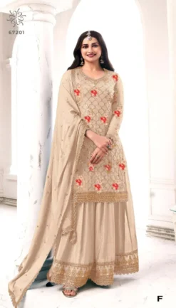 Zarin 67201-A To 67201-F Pakistani Dress Material With Embroidery Work