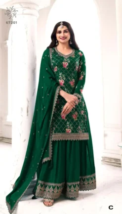 Zarin 67201-A To 67201-F Pakistani Dress Material With Embroidery Work