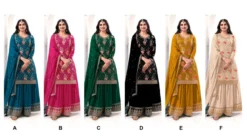 Zarin 67201-A To 67201-F Pakistani Dress Material With Embroidery Work