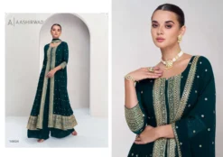 Aashirwad Creation Maria Top Palazzo Dupatta Set