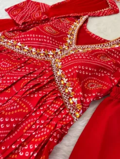 Alia Cut 352 Kurti Bottom With Dupatta And Bandhani Print Hand Work