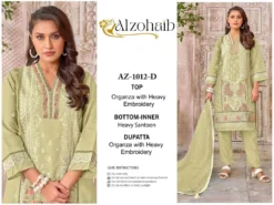 Alzohaib Az 1012 A To D Organza Pakistani Salwar Suits
