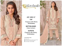 Alzohaib Az 1012 A To D Organza Pakistani Salwar Suits