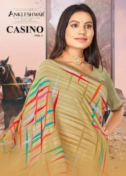 ANK Casino Weight less Saree With Swarovski Work