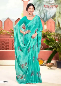 ANK Cheese Naan Zometo Saree With Swarovski Work