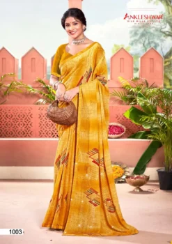 ANK Cheese Naan Zometo Saree With Swarovski Work