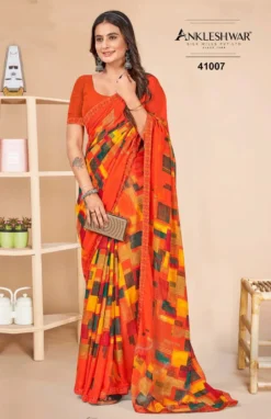 ANK Chulbul Georgette Flower Printed Saree