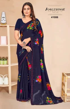 ANK Chulbul Georgette Flower Printed Saree