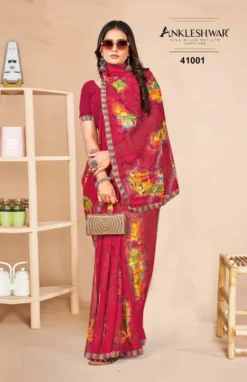 ANK Chulbul Georgette Flower Printed Saree