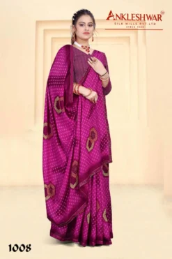 ANK Dolphin Vol 01 Zometo Print Saree With Swarovski Work