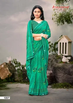 ANK Shimla Georgette Jari Print Saree Work Swarovski