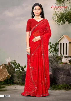 ANK Shimla Georgette Jari Print Saree Work Swarovski